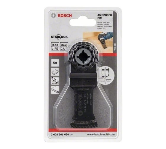 Погружное пильное полотно HARDWOOD 5 шт. (32х40 мм) для GOP 10.8 Bosch 2608661630