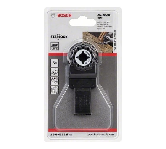 Погружное пильное полотно HCS METAL 5 шт. (20х20 мм) для GOP 10.8 Bosch 2608661628