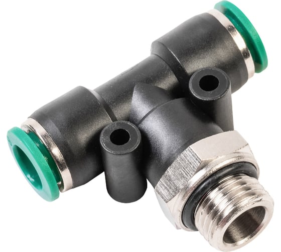 Фитинг цанговый Т-тройник GARWIN М1/4 8 мм, с уплотнением, пластм. корпус 808520-Т-8-8-14