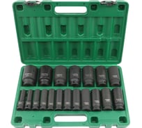 Набор ударных головок дюймовых глубоких GARWIN 1/2", 78 мм, 19 пр., 3/8 — 1-1/2 626526-19
