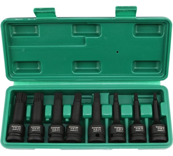 Набор ударных насадок GARWIN 1/2", 8 пр. TRIPLE/Звездочка M5.M6.M8.M10.M12.M14.M16.M18 мм, L= 78 мм 626630-8-12