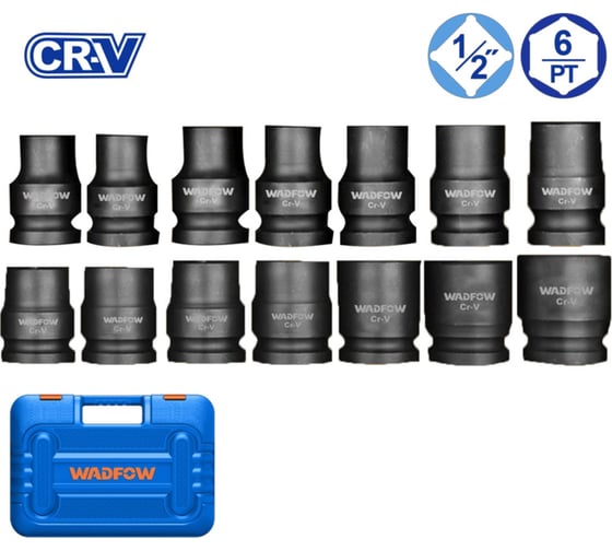 Набор ударных торцевых головок WadFow 1/2 14 шт 8 WMS4D01