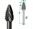 Бор-фреза твердосплавная Diamond Industrial тип F 10х20 мм S=6 мм параболическая DIDBFF1020 2