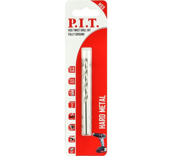 Сверло по металлу спиральное P.I.T. 13.0x151мм, заточка 135, круглый хвостовик AMED01-0013