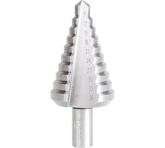 Сверло по металлу ступенчатое P.I.T. 9-36мм, 10 ступеней с шагом 3мм, HSS AMED08-0936