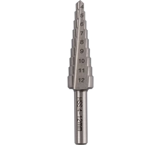 Сверло по металлу ступенчатое P.I.T. 4-12мм, 9 ступеней с шагом 1мм, HSS AMED08-0412