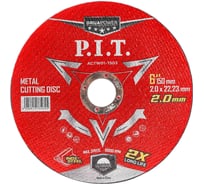 Диск отрезной по металлу P.I.T. 150x22.2x2.0 мм, 10 шт ACTW01-1503