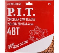 Диск пильный по дереву P.I.T. 210x30/20/16x2.2 мм 48T, тип зуба ATB ACTW10-210T48