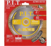 Диск пильный по дереву P.I.T. 165x30/20x2.2 мм 20T, тип зуба ATB ACTW10-165T20