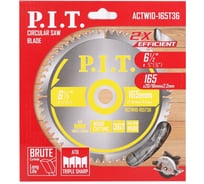 Диск пильный по дереву P.I.T. 165x30/20x2.2 мм 36T, тип зуба ATB ACTW10-165T36