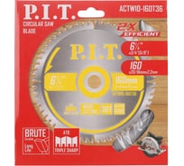 Диск пильный по дереву P.I.T. 160x20/16x2.2 мм 36T, тип зуба ATB ACTW10-160T36