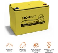 Аккумуляторная батарея MONBAT AGM 12 V 75 Ah 12UPM2000