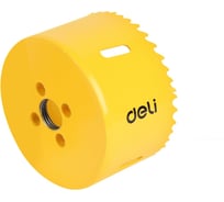 Коронка биметаллическая DELI 76мм DH-SKK076-E1 (макс глубина сверления 38мм, шаг зубьев 4-6мм, 42CrMo+M3) 171772
