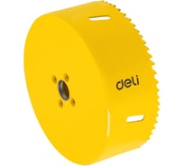 Коронка биметаллическая DELI 114мм DH-SKK114-E1 (макс глубина сверления 38мм, шаг зубьев 4-6мм, 42CrMo+M3) 229564