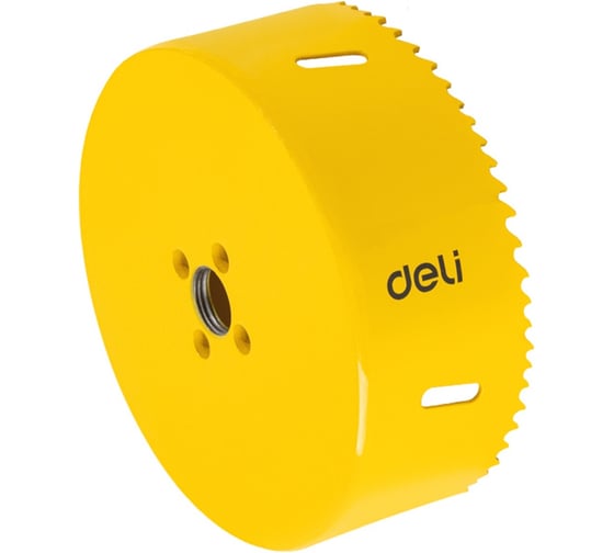 Коронка биметаллическая DELI 114мм DH-SKK114-E1 (макс глубина сверления 38мм, шаг зубьев 4-6мм, 42CrMo+M3) 229564 1