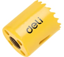 Коронка биметаллическая DELI 25мм DH-SKK029-E1 (макс глубина сверления 38мм, шаг зубьев 4-6мм, 42CrMo+M3) 171760