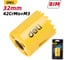 Коронка биметаллическая DELI 32мм DH-SKK032-E1 (макс глубина сверления 38мм, шаг зубьев 4-6мм, 42CrMo+M3) 171761 2