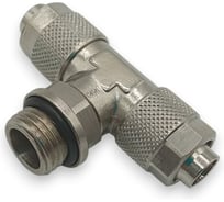 Тройник с накидной гайкой Контактная Механика G1/4, трубка 10мм KMBBT10-G02