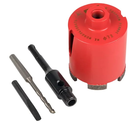 Коронка алмазная EKF DCH-72 (верхнее пылеудаление) Laser M16 SDS-Plus EXPERT dch-72-t-m16