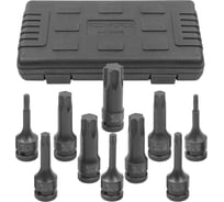Набор головок-бит Rockforce TORX ударных 10 предметов, 1/2(T30, T40, T45, T50, T55, T60, T70, T80, T90, T100), в кейсе RF-41013MPB(54610)