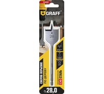 Сверло перьевое (перовое) по дереву GRAFF 28х150 мм  в блистере 8828150