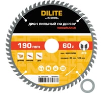 Диск пильный по дереву Diamond Industrial 190х30/20 мм Z=60 ATB Wood DILITE DIDDDL190Z60