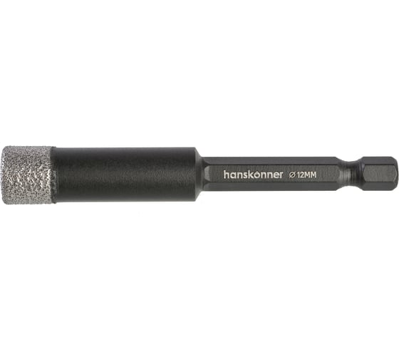 Коронка алмазная Hanskonner для дрели, TilePro, 12 мм, вакуумн. спекание алмазов H1055-12-12