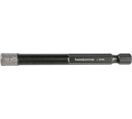 Коронка алмазная Hanskonner для дрели, TilePro, 8 мм, вакуумн. спекание алмазов H1055-12-08