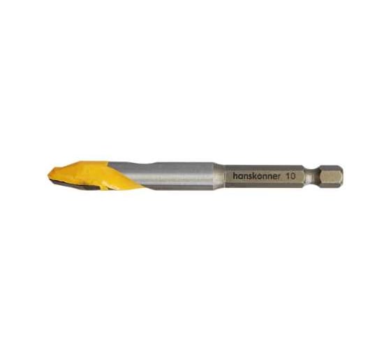 Сверло по керамограниту Hanskonner 10x90мм, шестигранный хвостовик H1055-09-10