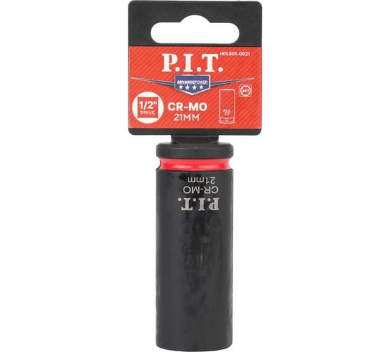 Головка торцевая ударная P.I.T. ADVANCE (HEX 21мм, 1/2, макс. 370Нм, 52х78мм, 42CrMo) HDLS01-0021