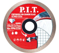 Диск алмазный отрезной сплошной P.I.T. 125x22.2x1.8 мм ACTW03-C125A