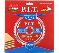 Диск пильный по дереву P.I.T. ADVANCE 210x30x2.2 мм, 64T Carbide, зуб TCG 15 ACTW12-210T64