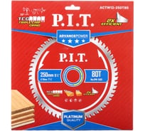 Диск пильный по дереву P.I.T. ADVANCE 250x30x2.4 мм, 80T Carbide, зуб TCG 15 ACTW12-250T80