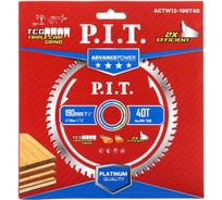 Диск пильный по дереву P.I.T. ADVANCE 190x30x2.0 мм, 40T Carbide, зуб TCG 15 ACTW12-190T40