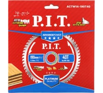 Диск пильный по дереву P.I.T. ADVANCE 190x30x1.4 мм, 40T Carbide, зуб ATB 15 ACTW14-190T40