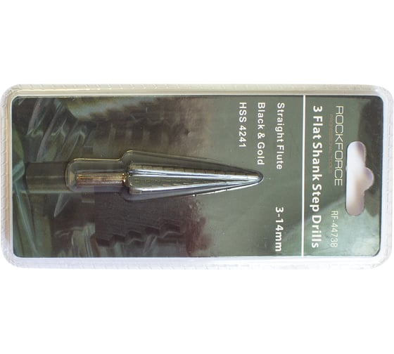 Сверло ступенчатое Rockforce HSS4241(3-14мм) в блистере RF-44738(49857) 1