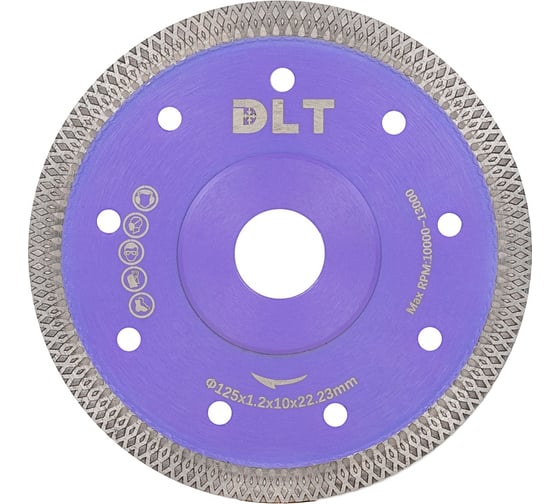 Диск алмазный DLT №13 (Turbo-X) 125мм, посадочный d22,23мм, толщина 1,2мм (керамогранит) 1409