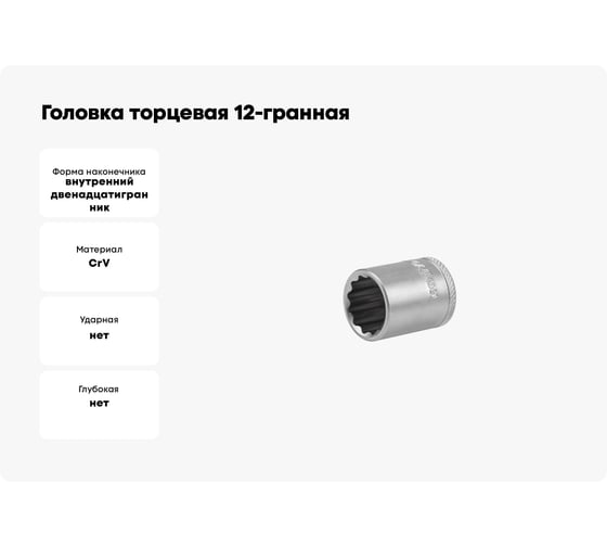 Головка торцевая 12-гранная ND20-4 (4 мм; 1/4") NORGAU 064502040