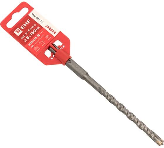 Бур по бетону SDS-plus, 8x160 мм. 4 резца, Expert EKF db-8-160-4x4 1