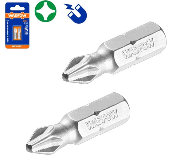 Бита WadFow 2 шт PH1x25 мм WSV1K11
