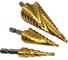 Сверло ступенчатое спиральное DAKSTOOLS набор 3шт. 4-12/4-20/4-32 HSS TiN 4124204 2