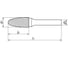 Бор-фреза UMIC HM Форма F d10x20x65x6 параболическая, АЛ 1802746100 2