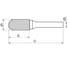 Бор-фреза UMIC HM Форма C d5x13x51x3 сфероцилиндрическая, АЛ 1801843050 2