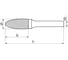 Бор-фреза UMIC HM Форма G d6x13x51x3 параболическая с заостренной вершиной, ДЗ 1803003060 2