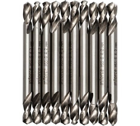 Сверло по металлу двустороннее HSS-G 4.2х55 мм, 10 штук в упаковке Inforce 11-01-724