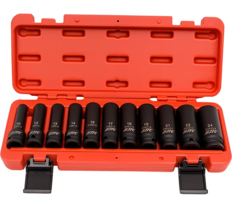 Набор головок торцевых глубоких ударных 6-гранных JTC 1/2 10-24мм 11 предметов -J411M 263841