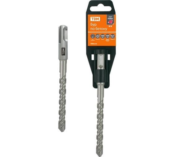 Бур по бетону Рубин (12×160×100 мм, SDS-Plus, 2 резца) TDM ELECTRIC SQ1094-0109 1