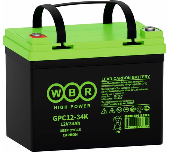 Аккумуляторная батарея карбоновая GPC12-34K  12В 34 Ач WBR УТ-00002518