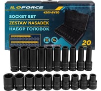Головки ILOforce 1/2, набор 20 предметов (6гр.) IF-4201-BV30(66378)