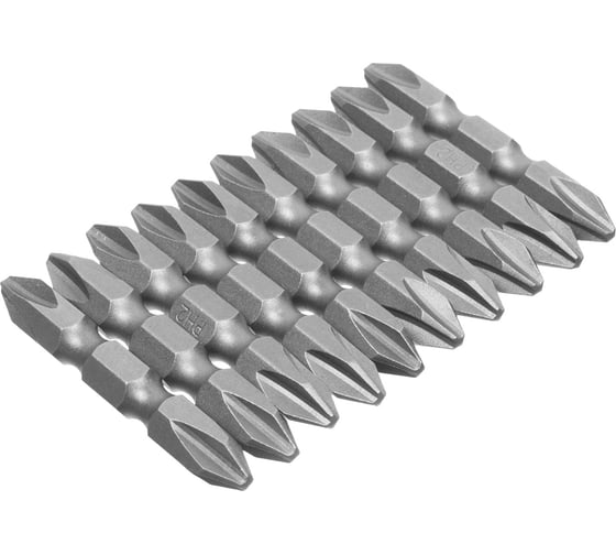 Биты двухсторонние (10 шт; PH2-PH2x45 мм; 1/4"; сталь S2) РемоКолор 33-3-831